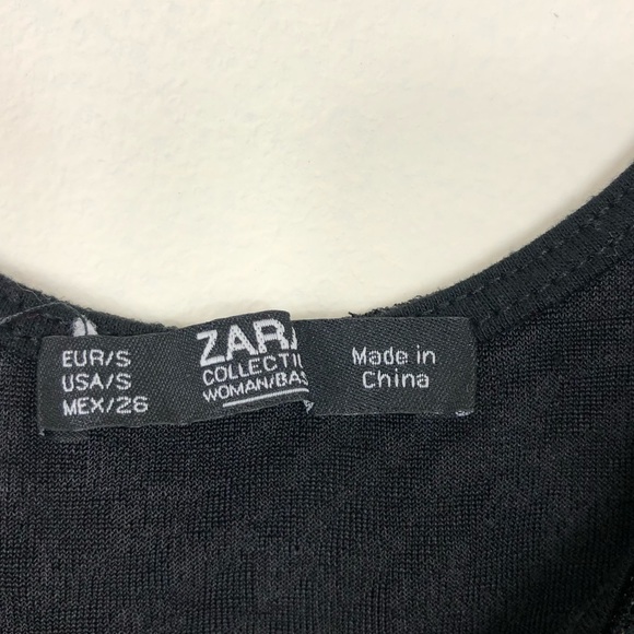 Zara Sparkly Sheer Black Bodysuit Sz S - Picture 7 of 8